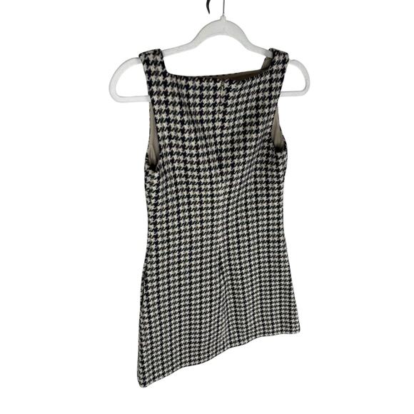 Theory High Square Neck Mini Dress 100% Wool Houndstooth Preppy Chic Office Sz 0 - Picture 7 of 10
